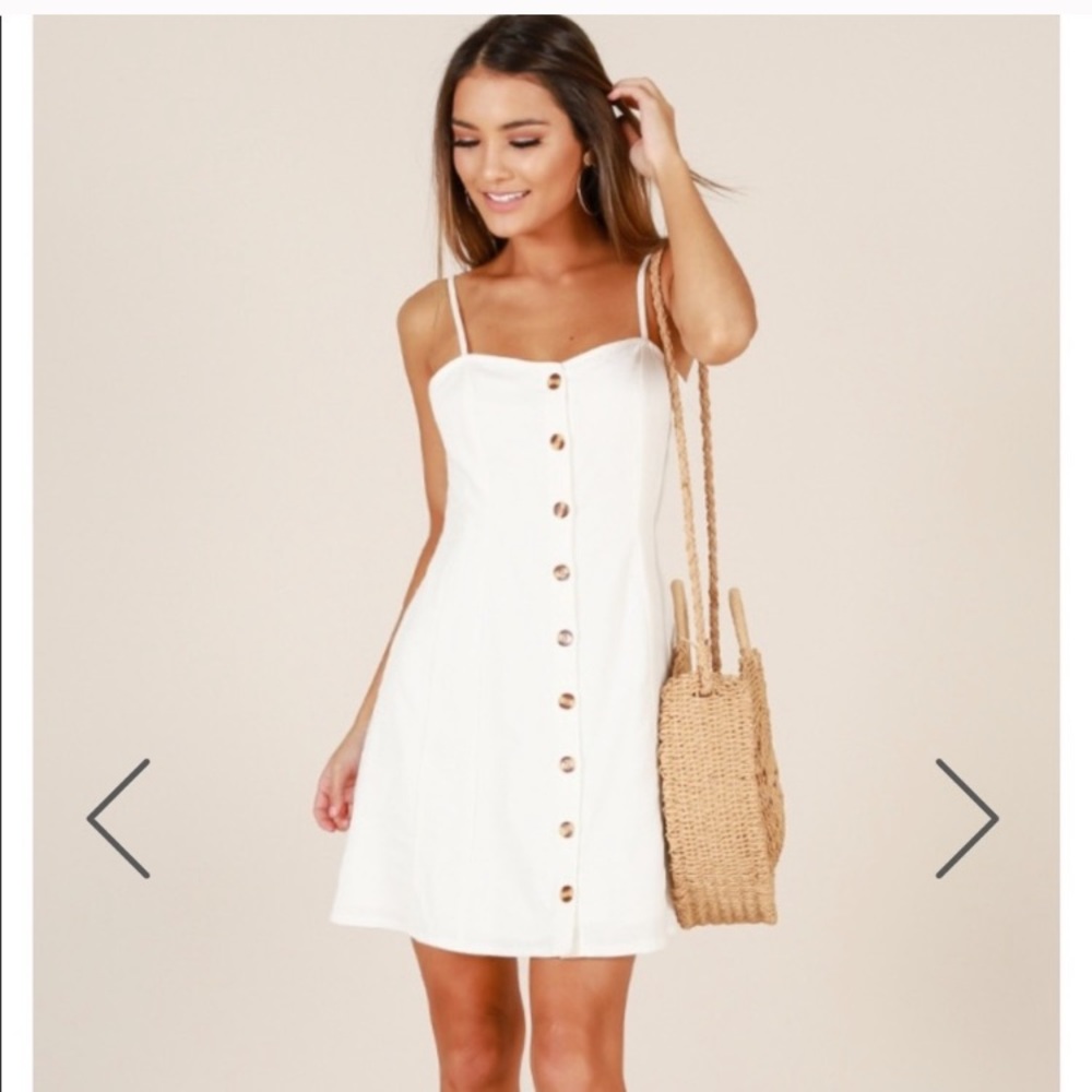 SHOWPO White Button Dress